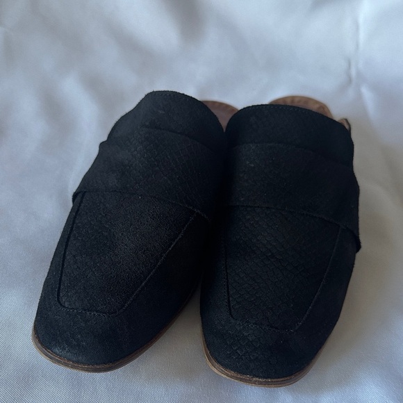 Free People Black Suede Sz 41.5 At Ease Embossed Loafers - Picture 2 of 8
